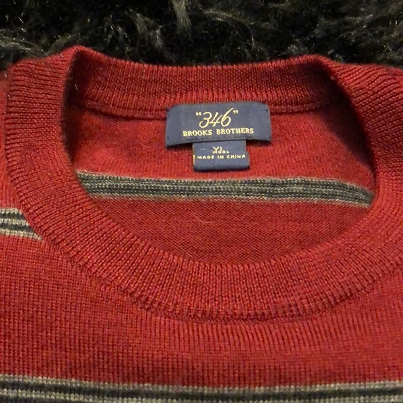 Brooks Brothers 346 Merino Will Striped Sweater XL - Picture 2 of 4